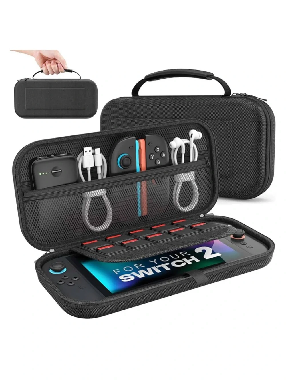 Protective Black Travel Case for Nintendo Switch 2